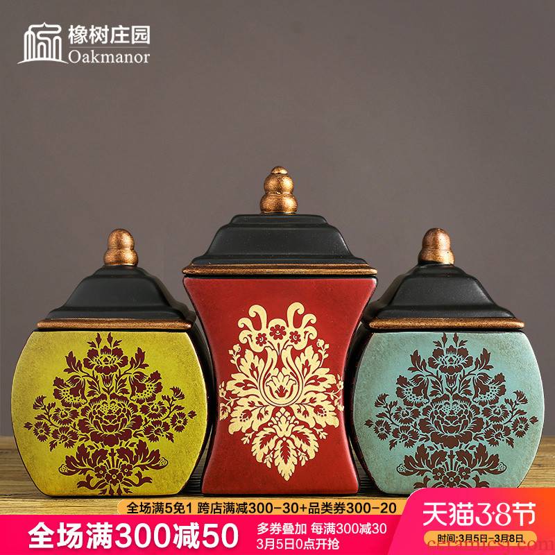 American ceramic tank storage tank restoring ancient ways furnishing articles sitting room the receive creative new Chinese art decoration jar with cover