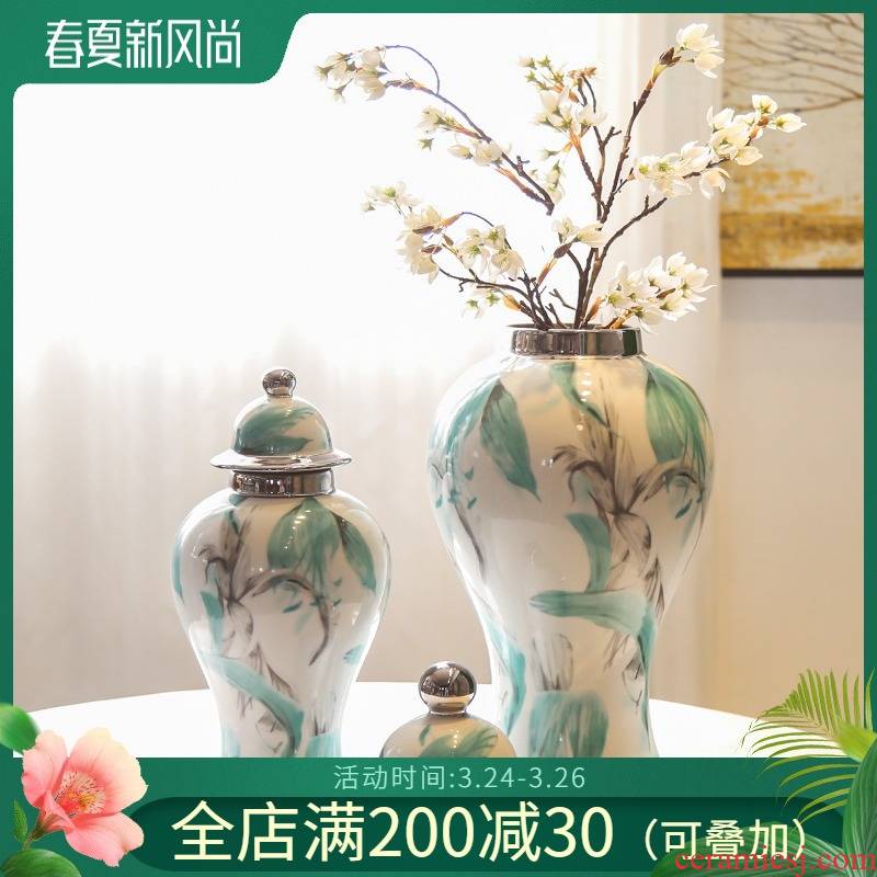 Jingdezhen ceramic vase furnishing articles creative flower decoration in the sitting room porch mesa TV cabinet table plating honeysuckle