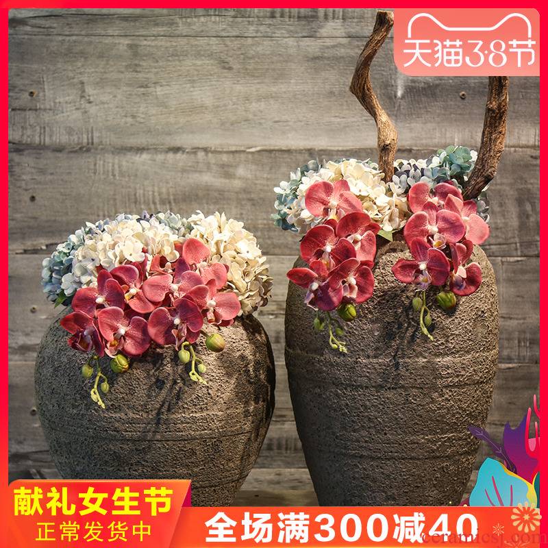 Jingdezhen retro nostalgia ceramic vase hotel villa decorator furnishing articles between example simulation flower, flower art
