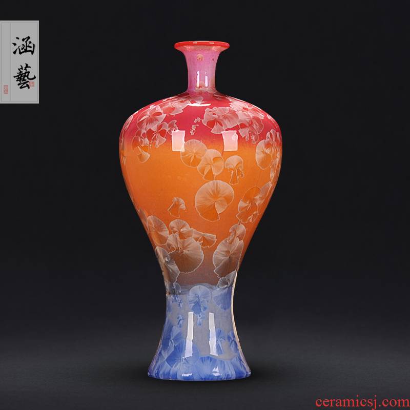 New Chinese style household droplets of jingdezhen ceramics glaze vase sitting room porch decoration flower arrangement craft gift furnishing articles