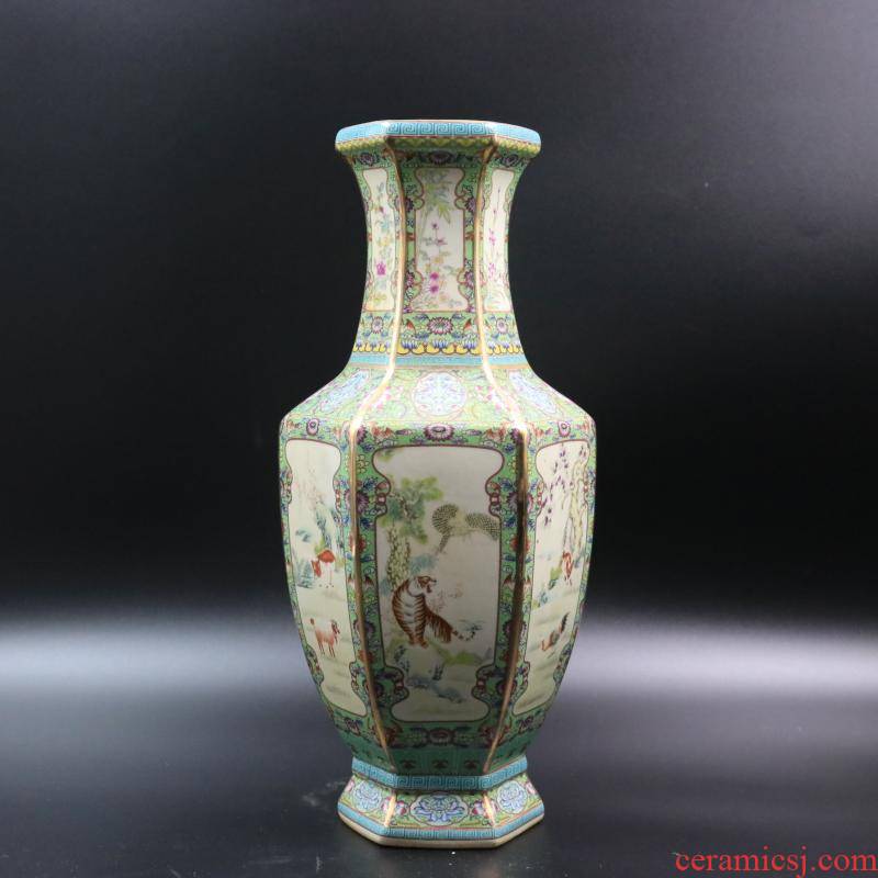 Archaize of jingdezhen porcelain the qing qianlong vase 12 night home decoration antique antique old goods furnishing articles