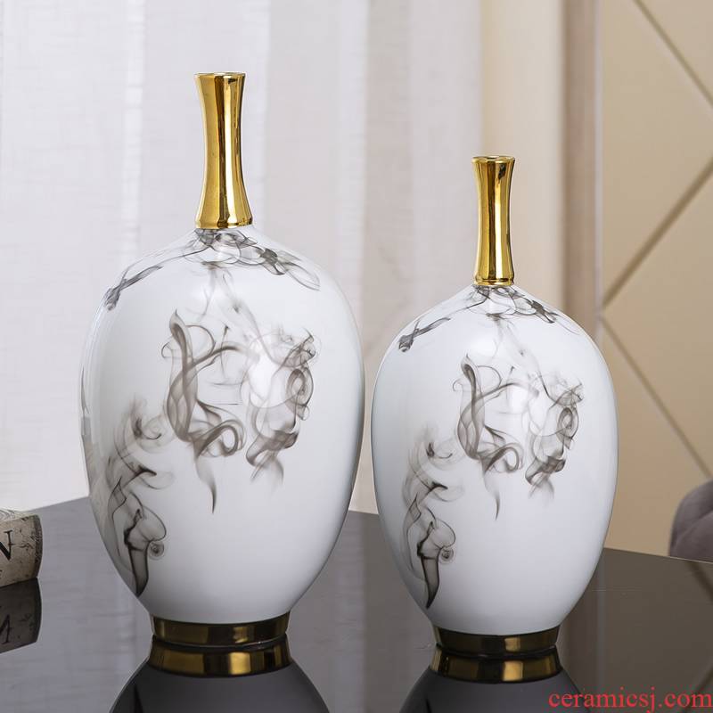 New Chinese style light the key-2 luxury ceramic vase is placed between example floor dried flowers, soft adornment flower arrangement sitting room furnishings