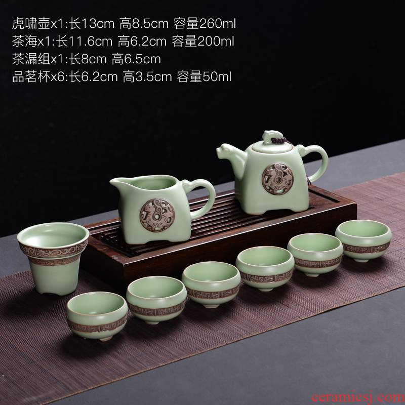 Elder brother up kung fu tea set suits for your up household ceramic lid bowl of office of a complete set of gift cups of tea