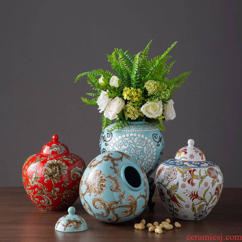Ceramic storage tank furnishing articles home sitting room adornment ark, TV ark, decoration creative arts and crafts flower vase