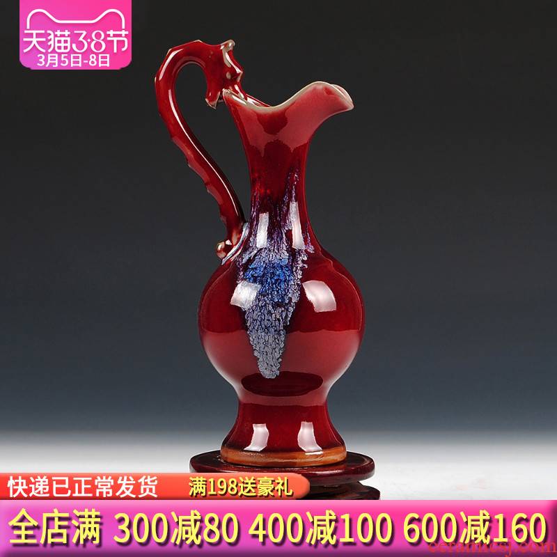 Archaize of jingdezhen ceramics up with jun porcelain floret bottle of modern household act the role ofing is tasted, the sitting room TV ark, furnishing articles