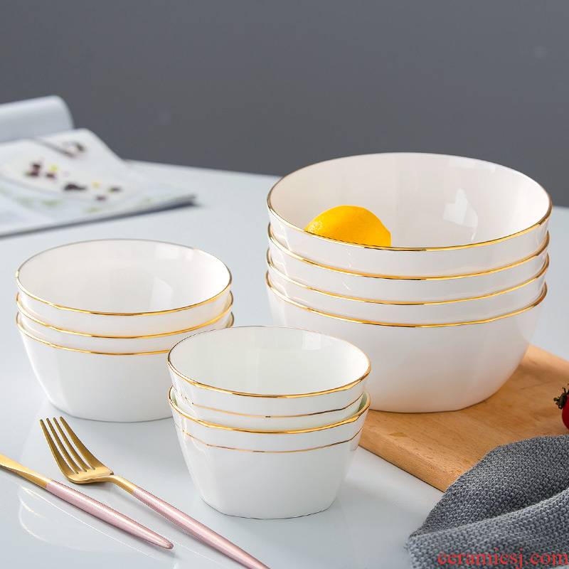 Jingdezhen manual paint western ceramic bowl bowl bowl household tableware suit creative ipads porcelain bowl
