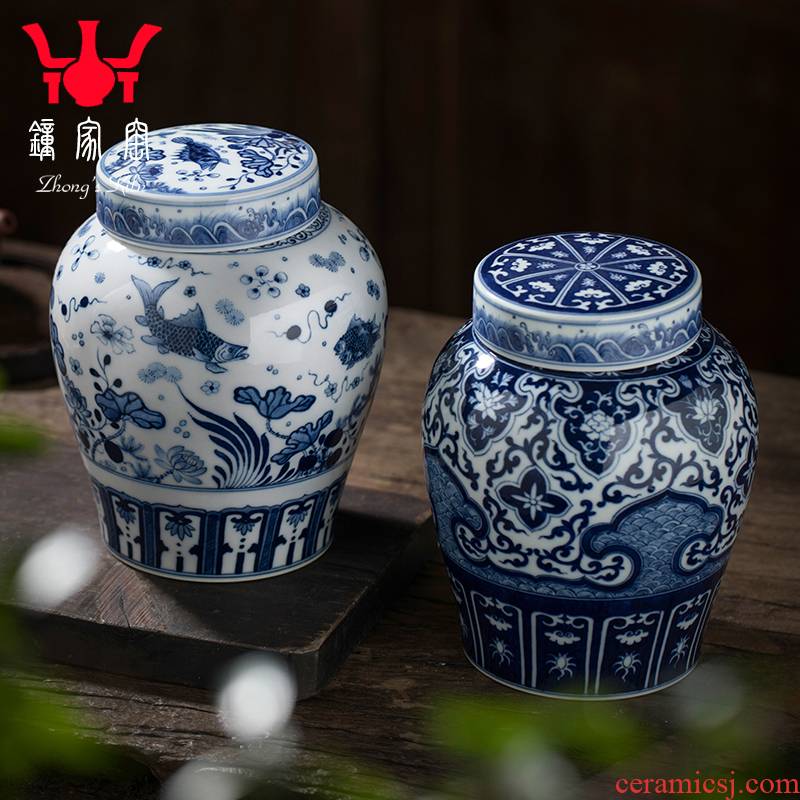 Caddy fixings clock home up POTS of jingdezhen ceramic jar airtight manual hand - made porcelain maintain upscale boutique in number