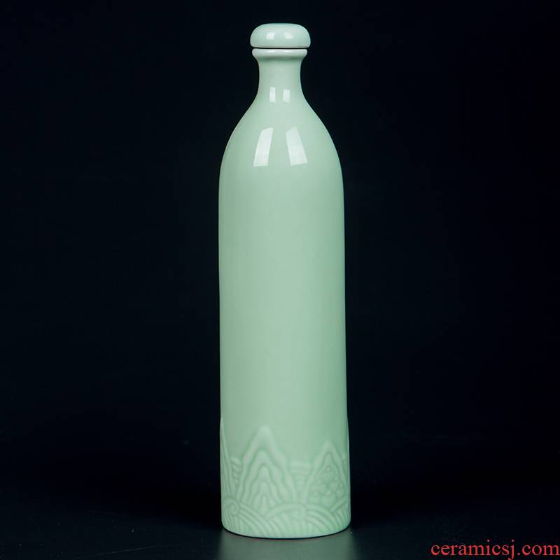 The jingdezhen ceramic jars in a jin to household antique green glaze white wine wine bottle sealed bottles empty wine bottle bag in The mail