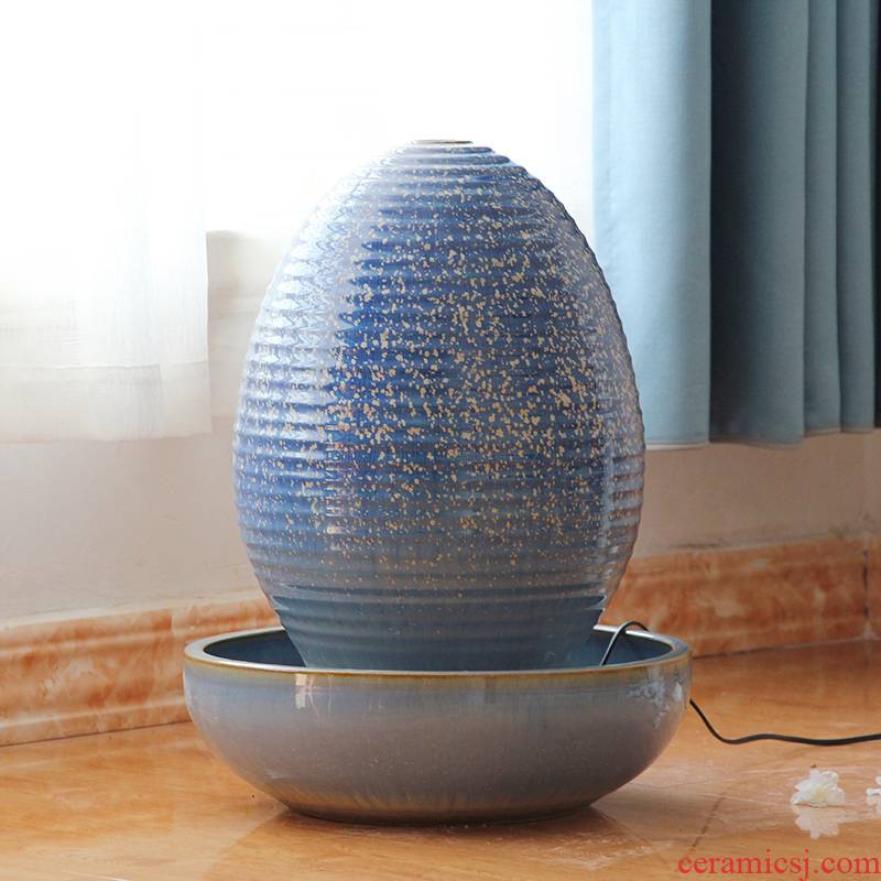 New classical landscape of large vases, ceramic POTS feng shui water fountain round soft adornment collocation waterscape