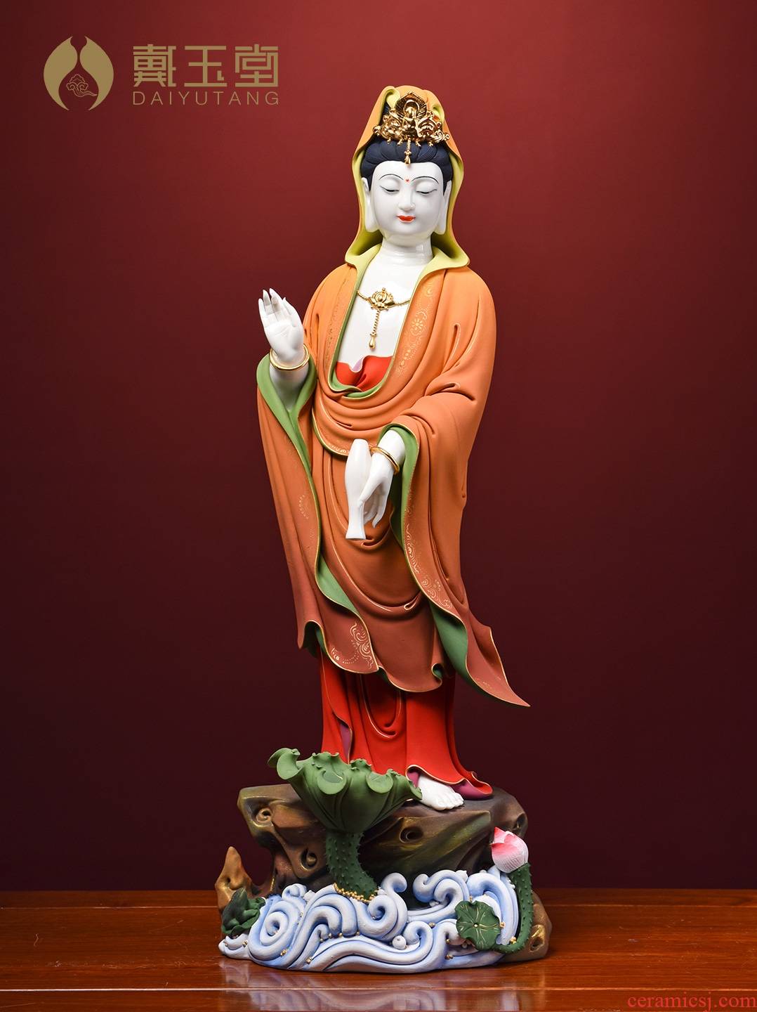 Yutang dai color ceramic dripping guanyin Buddha in the south China sea guanyin bodhisattva Buddha home sitting room to furnishing articles
