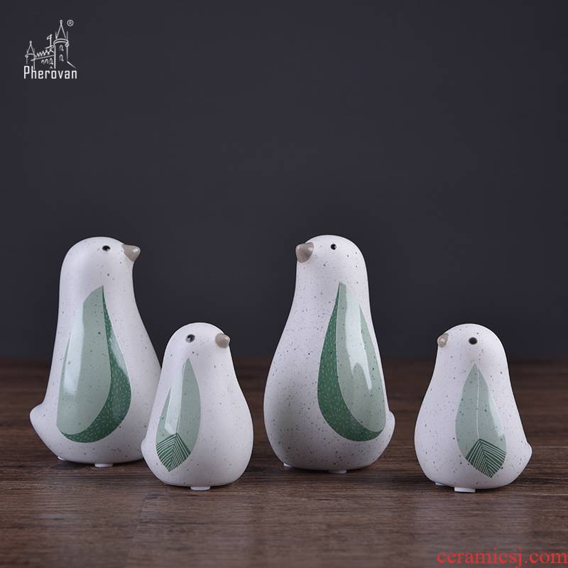 Nordic contracted and I ceramic bird furnishing articles creative home wine cabinet TV ark adornment living room decoration