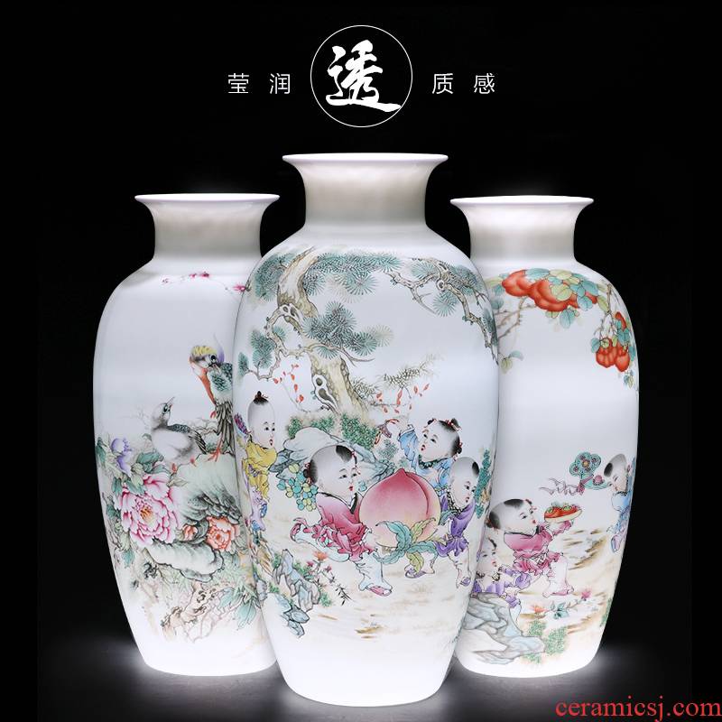 Jingdezhen ceramics, vases, flower arrangement sitting room place famille rose porcelain insulator thin foetus modern home decoration decoration