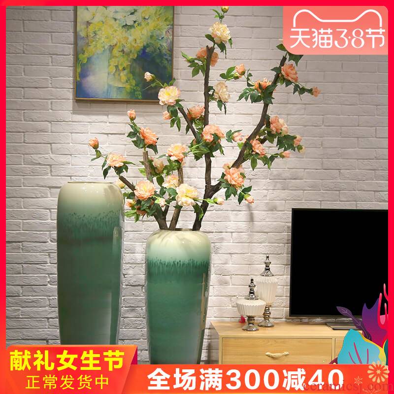 New Chinese style of large vases, flower arranging European ceramic furnishing articles sitting room decoration to the hotel club flower implement the simulation of the flower