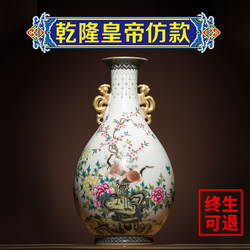 Better sealed up with jingdezhen ceramics small vase manual archaize furnishing articles ears okho spring bottle of home decoration