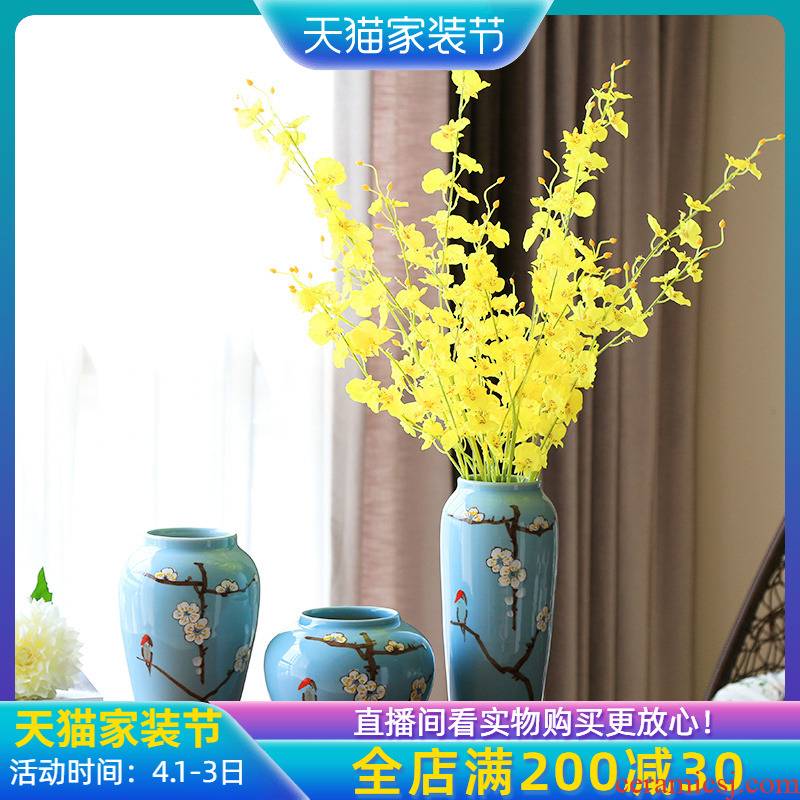 Mesa porch modern furnishing articles of the new Chinese style household ceramic vase hydroponic flower, flower arrangement sitting room simulation flower decoration