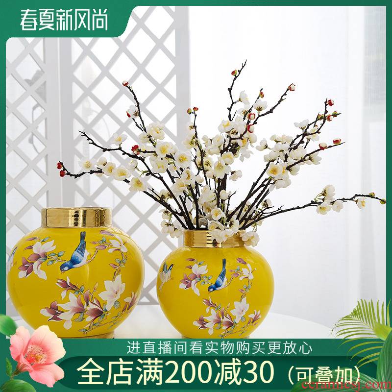 Light of jingdezhen ceramic vase decoration key-2 luxury furnishing articles mesa sitting room porch simulation flower arranging flowers home decoration