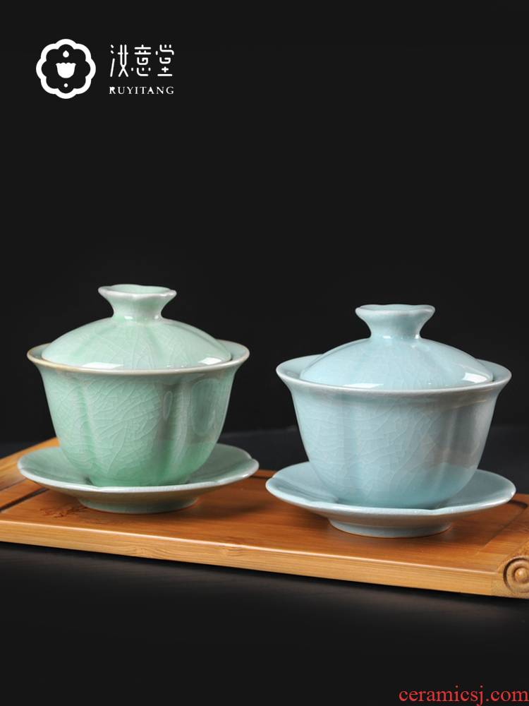 Your up porcelain three to ceramic tea tureen tea bowl kunfu tea bowl to bowl big handless small restoring ancient ways