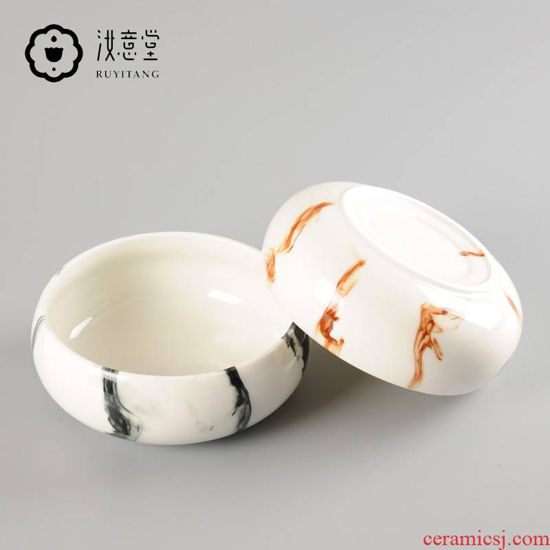 Creative ceramic tea wash to wash white porcelain writing brush washer water jar cup tea accessories tea set zero match refers to basin ashtray