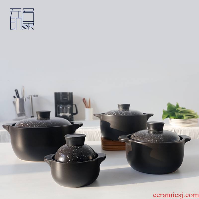 Unknown impression creative black sand pot stew flame gas household ceramic soup boil soup pot size capacity