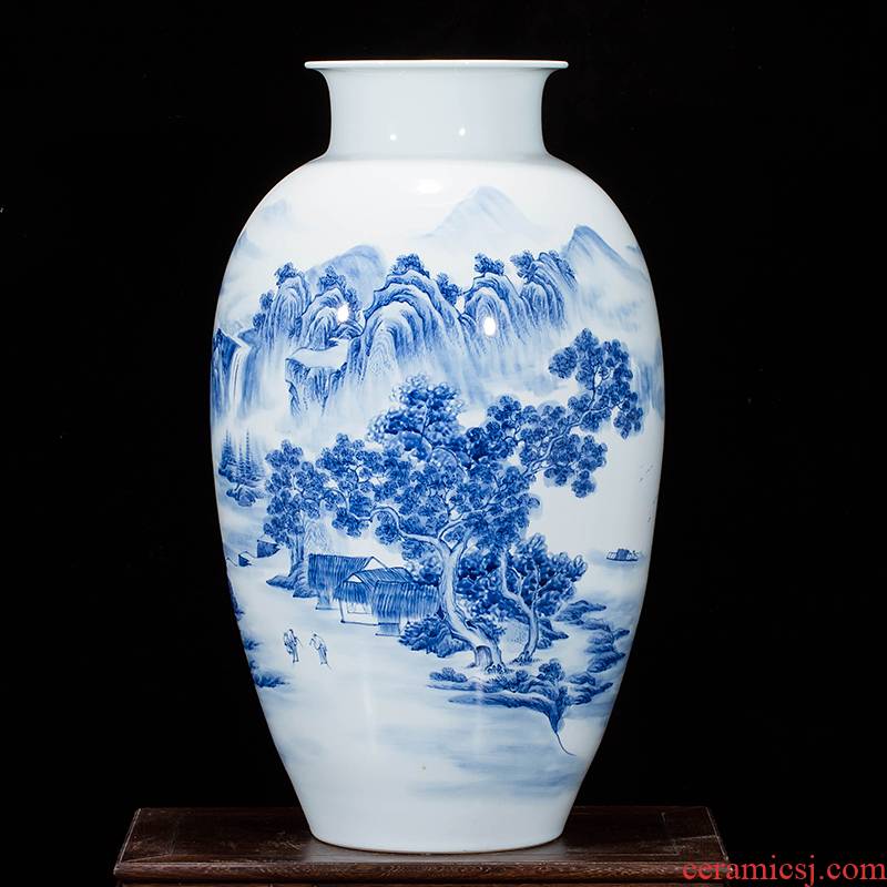 Jingdezhen porcelain ceramics celebrity hand - made the master of landscape painting vase home sitting room adornment study furnishing articles