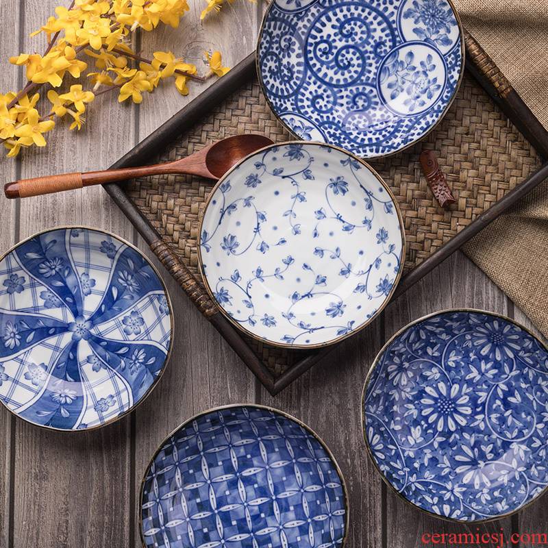 Japan imported plate plate plate FanPan LIDS, Japanese and wind porcelain tableware set porcelain tableware