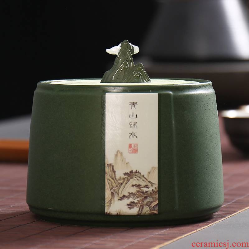 Devoted to inflammation of the high - grade packaging customized ceramic tea tea caddy fixings half jins storage sealed jar container