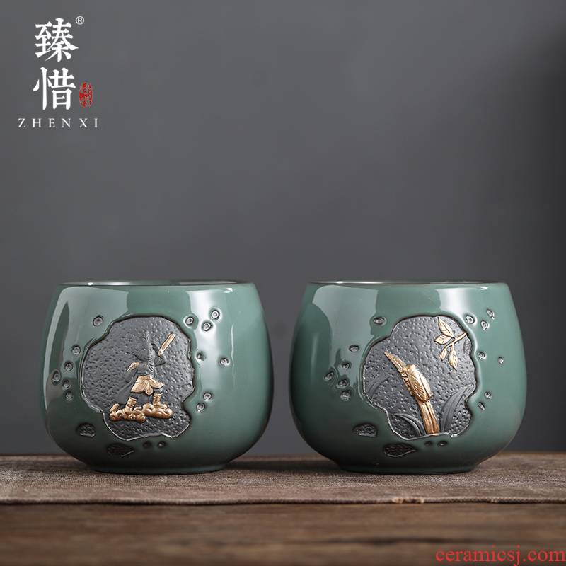 Become precious little retro hot ceramic large cylinder tea wash water wash water jar household kung fu tea tea tray tea accessories