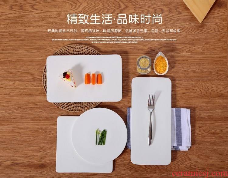 Creative rectangular flat tray was Japanese sushi plate cake plate ceramic snack plate western food plate