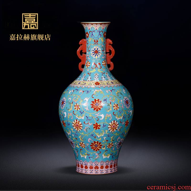 Master jia lage jingdezhen ceramics YangShiQi antique hand - made pastel branch lines have the flower vase