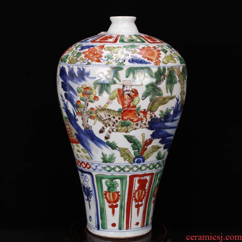 Jingdezhen antique reproduction antique checking yuan bucket color Xiao Heyue chase Han Xinmei bottles of Chinese ancient objects furnishing articles