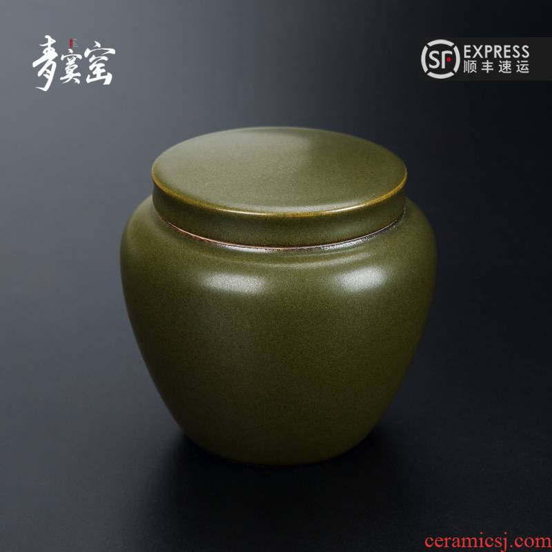 Its green at the end of the up was large caddy fixings jingdezhen ceramic tea glaze POTS