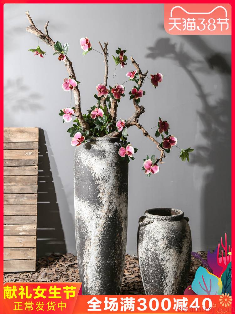 Jingdezhen ceramic coarse TaoGan flower arranging do old soil clay flowerpots restoring ancient ways of large vase furnishing articles sitting room adornment
