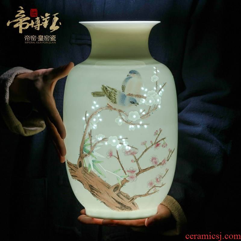 The Master of jingdezhen ceramics hand - made thin foetus knife clay vases, flower arranging new Chinese style living room place wedding gift