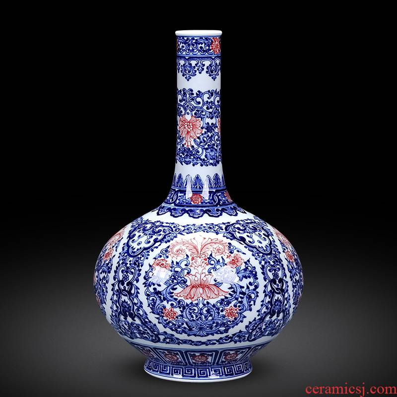 Jingdezhen ceramics hand - made of blue and white porcelain vases, flower arranging Chinese archaize sitting room porch ark, decorations furnishing articles