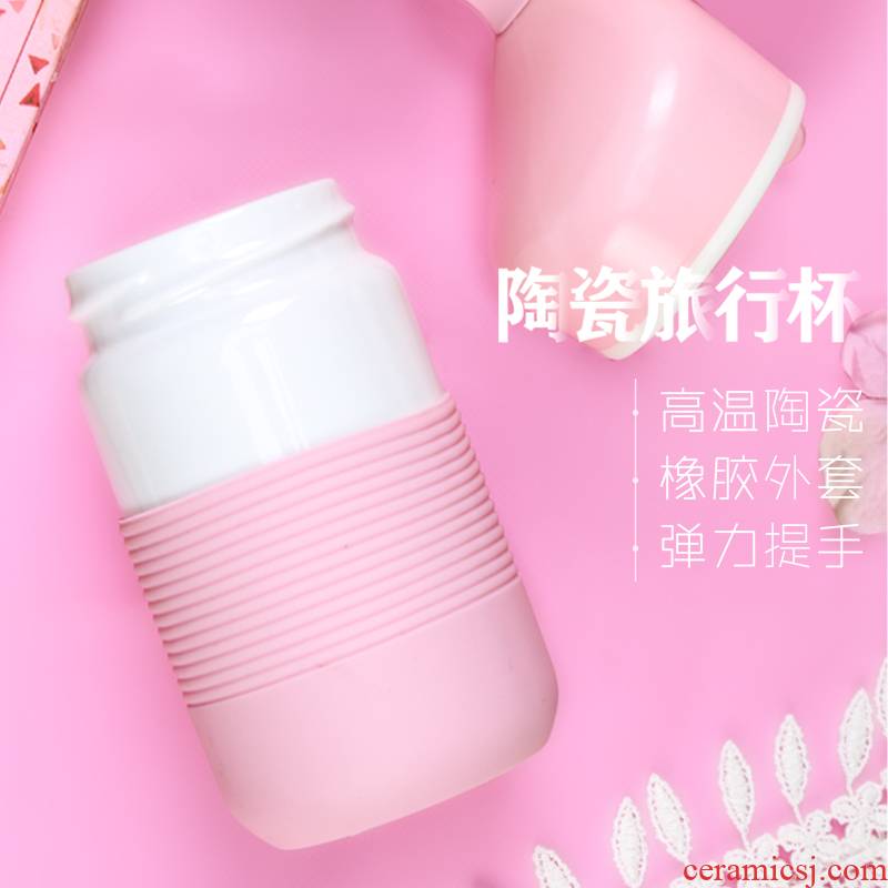 Creative jingdezhen ceramic cup with cover cup travel web celebrity sports cup portable female express cup seal