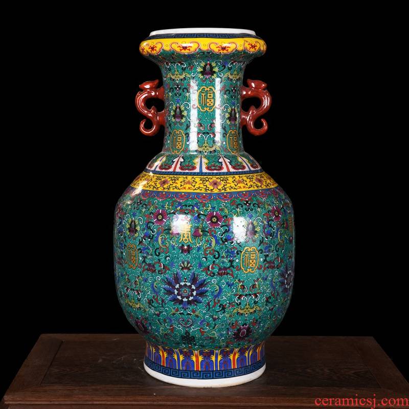 Jingdezhen ceramic in the modern European king of colored enamel porcelain vases, flower home sitting room adornment handicraft furnishing articles