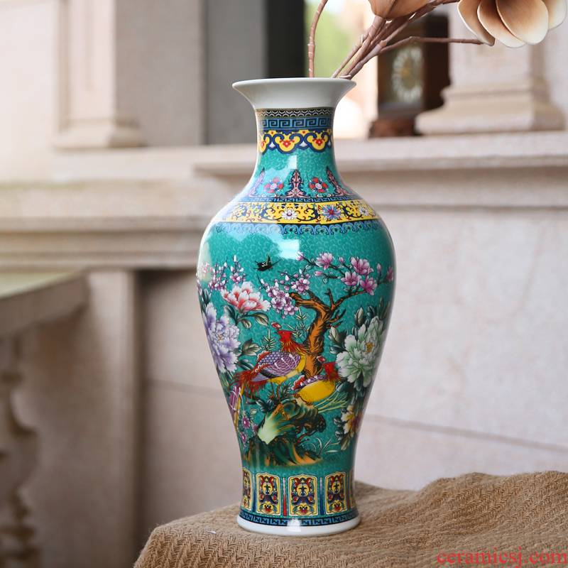Jingdezhen ceramic vase landing household act the role ofing is tasted Chinese antique European flower implement sitting room place flower arranging arts and crafts