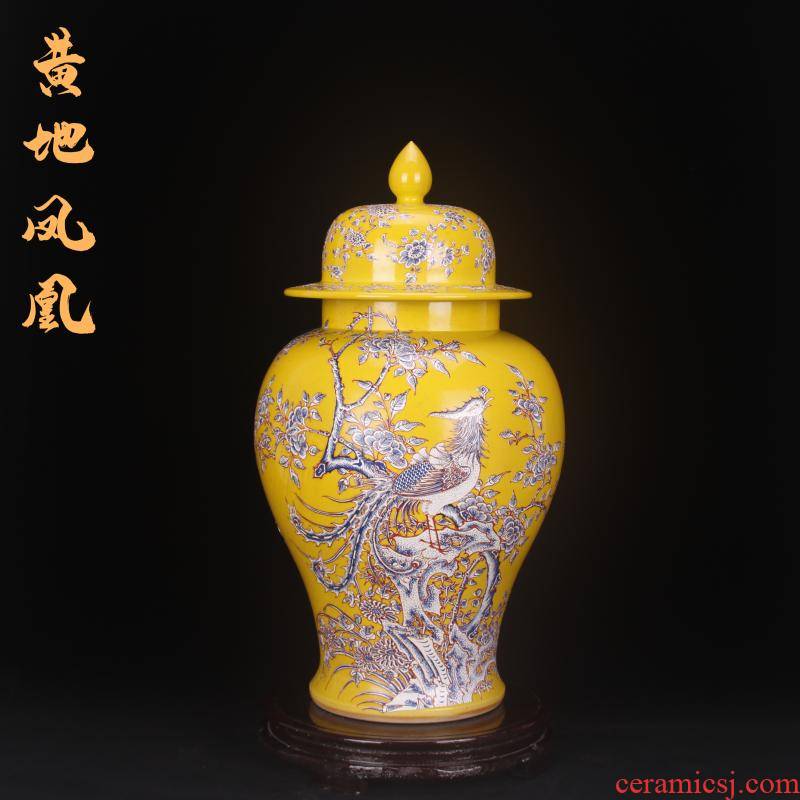 Jingdezhen imitation of the qing emperor kangxi general powder enamel pot sitting room of the new Chinese style household adornment furnishing articles antique antique collection