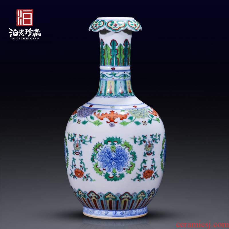 Jingdezhen ceramics bucket color lucky bamboo flower arranging household of Chinese style household table decoration vase furnishing articles sitting room