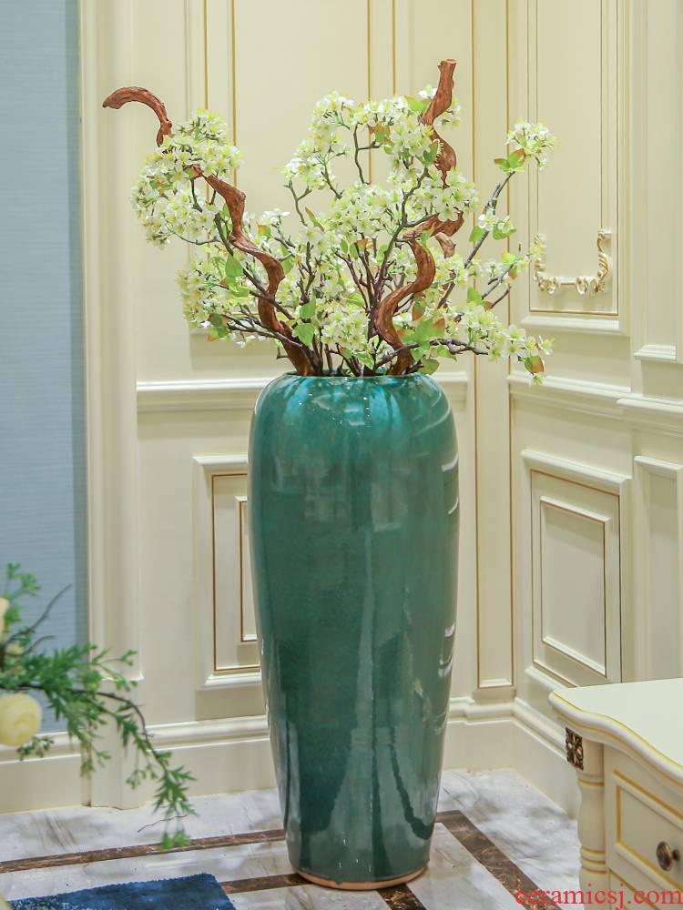 I and contracted floor vase large ceramic furnishing articles dried flower adornment suit Chinese style living room European - style flower arrangement