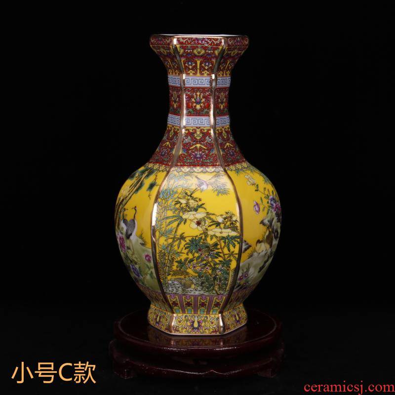 Jingdezhen imitation the qing qianlong style antique vintage colored enamel design restoring ancient ways of Chinese style household adornment penjing collection