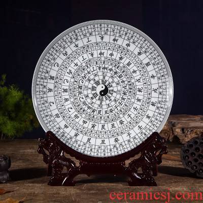 Yin and Yang five lines of eight diagrams ceramic decoration plate feng shui hang dish sitting room porch home furnishing articles present, arts and crafts