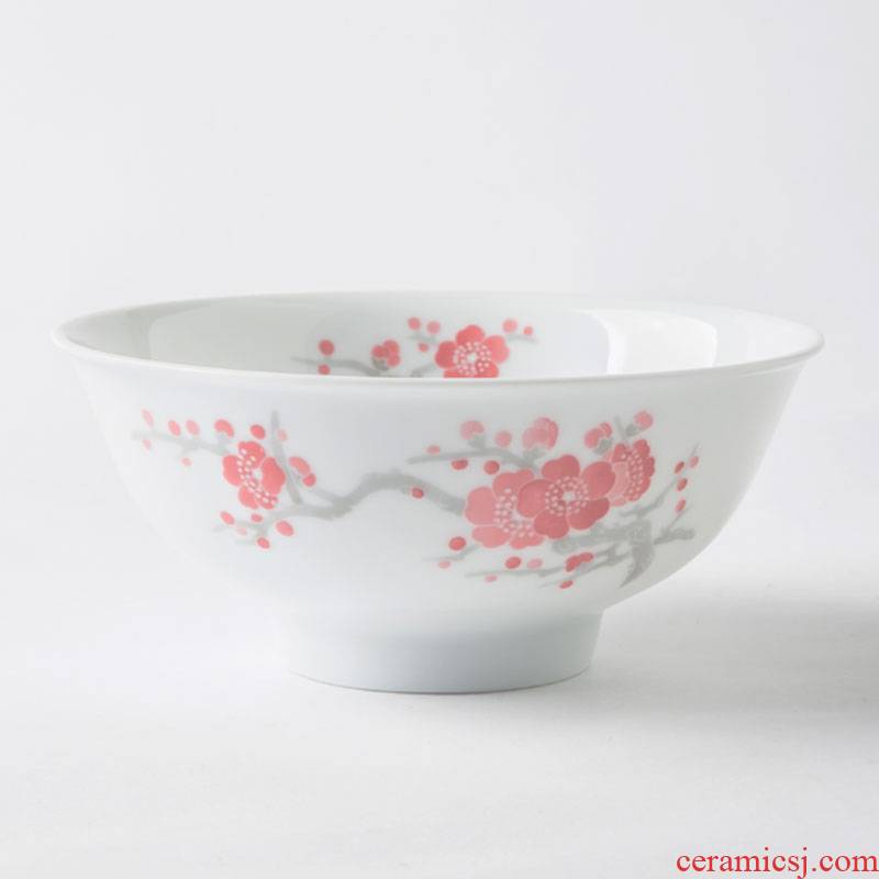 China red porcelain up with hong mei good/lotus flower 4.5 inch ceramic bowl 6 inches dish bowl of ceramic packaging