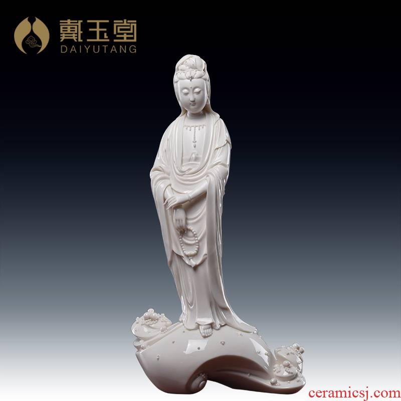 Yutang dai dehua ceramic guanyin collection process decorative furnishing articles lay guanyin Su Xianzhong master works