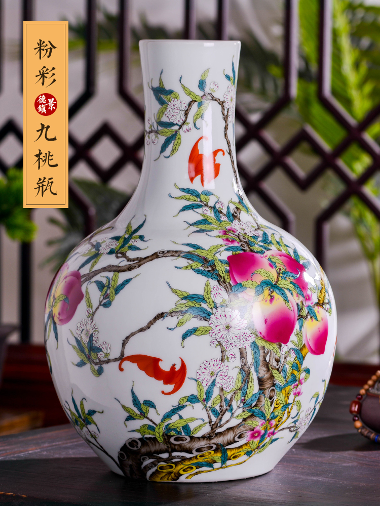Jingdezhen ceramics, vases, flower arranging archaize sitting room large porch rich ancient frame of Chinese style household adornment furnishing articles