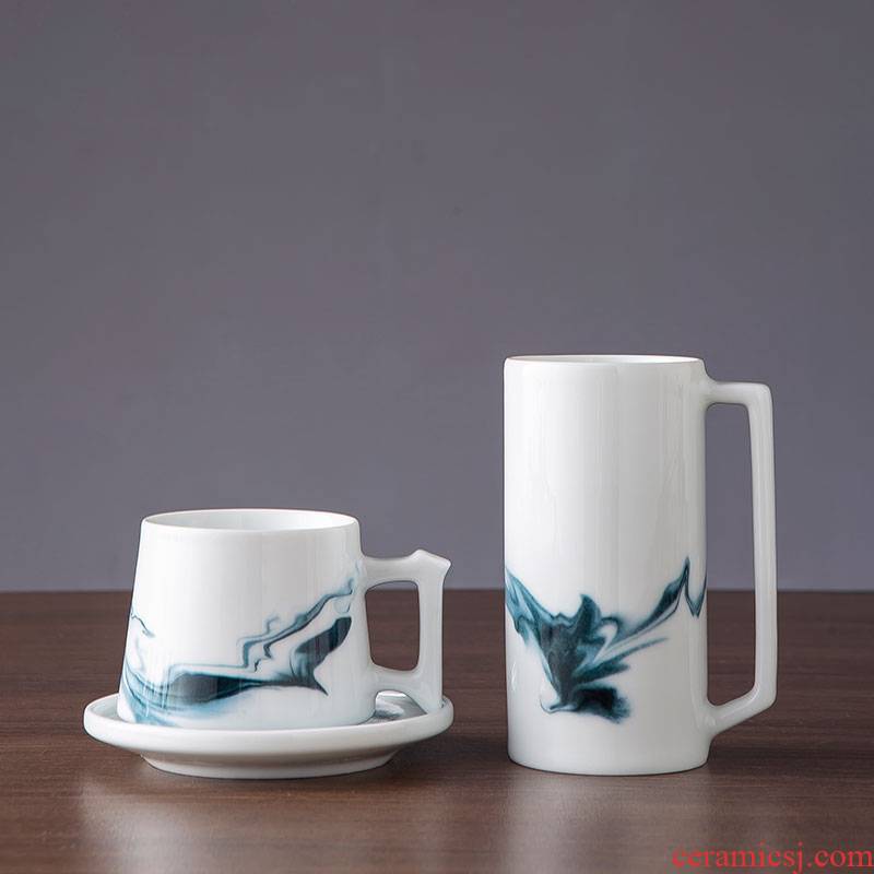 Jingdezhen ceramic cup is placed high temperature ink home sitting room tea room decoration decoration with coffee keller