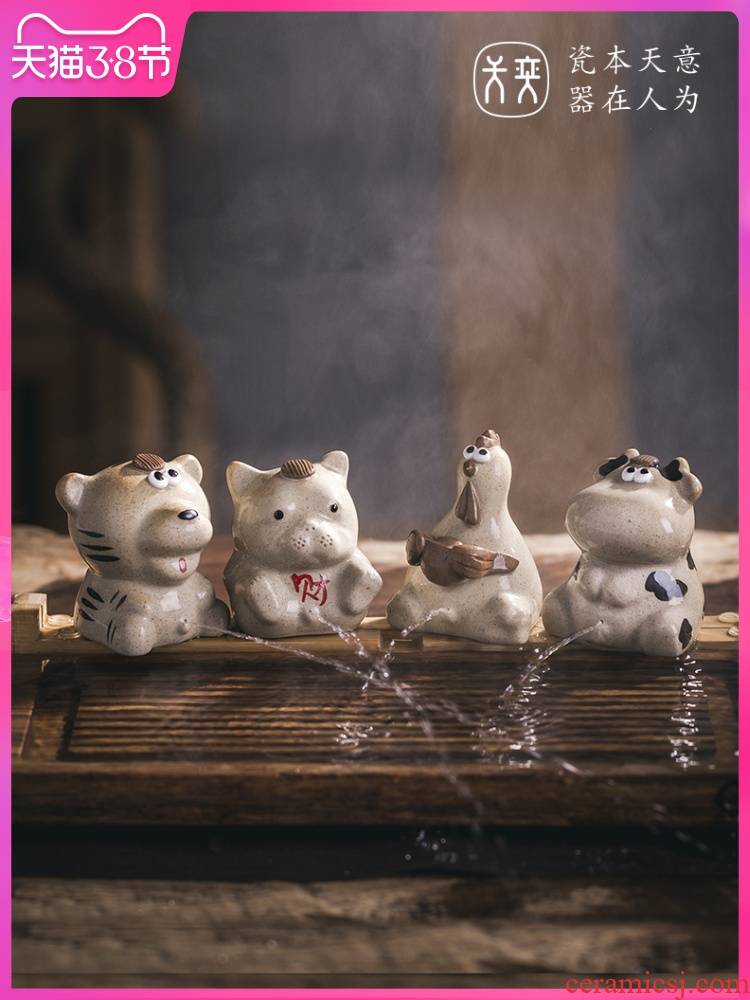 Chinese zodiac tea pet day game play jingdezhen ceramic tea tea tray was small place can be a creative hydraulic fortune