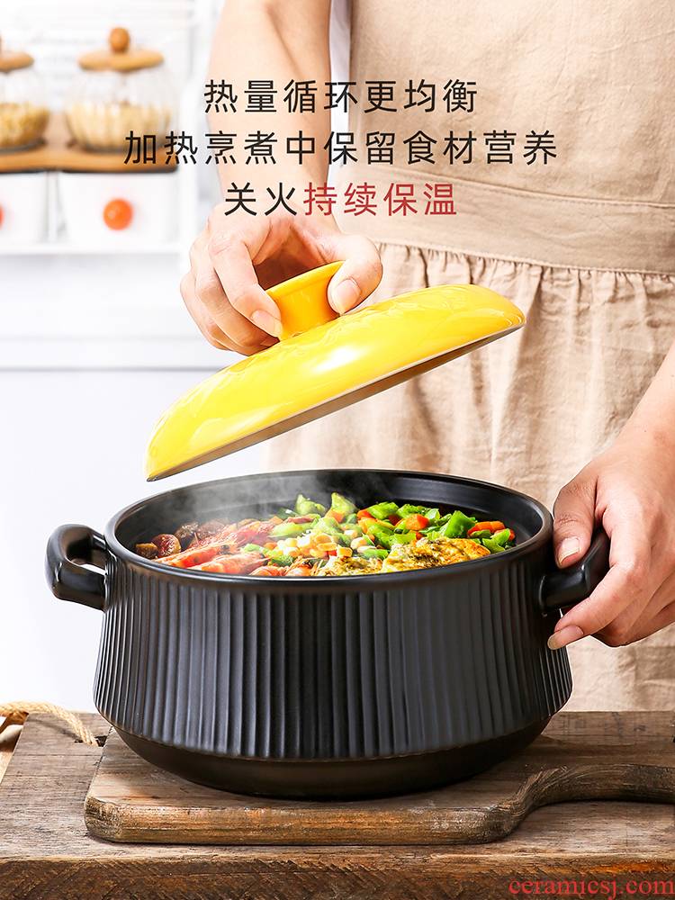 Ceramic casserole soup pot domestic high - temperature gas large Japanese casserole pot stew soup pot stew large capacity