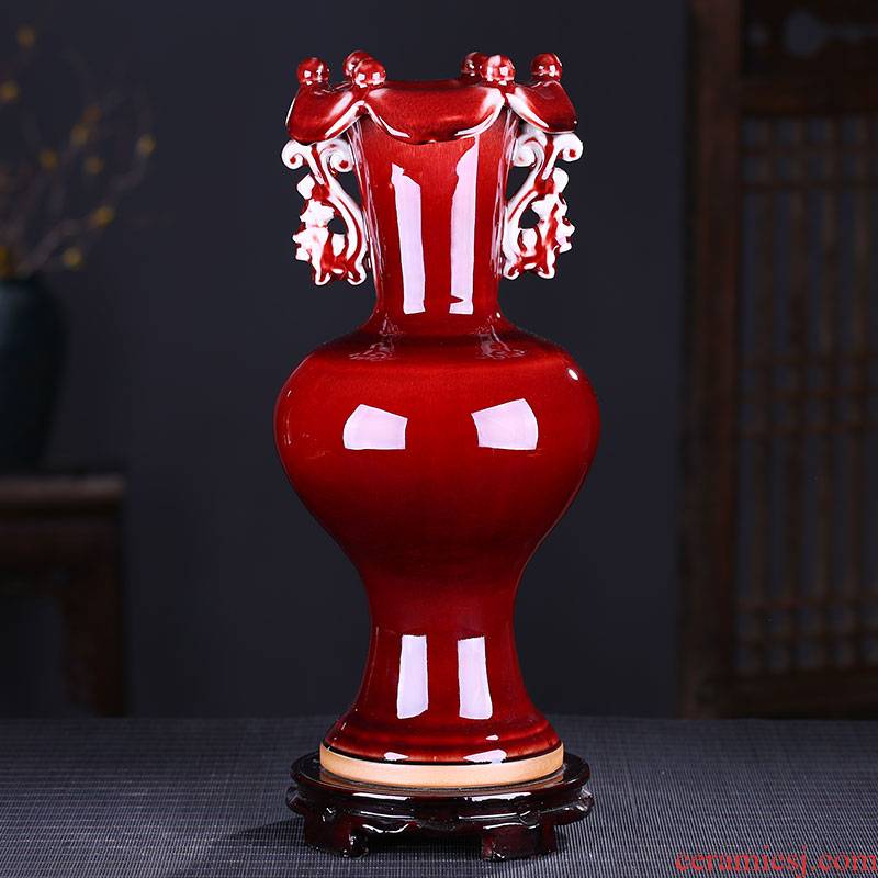 Jingdezhen ceramic vases, jun porcelain vase Chinese style restoring ancient ways household adornment furnishing articles furnishing articles rich ancient frame antique porcelain