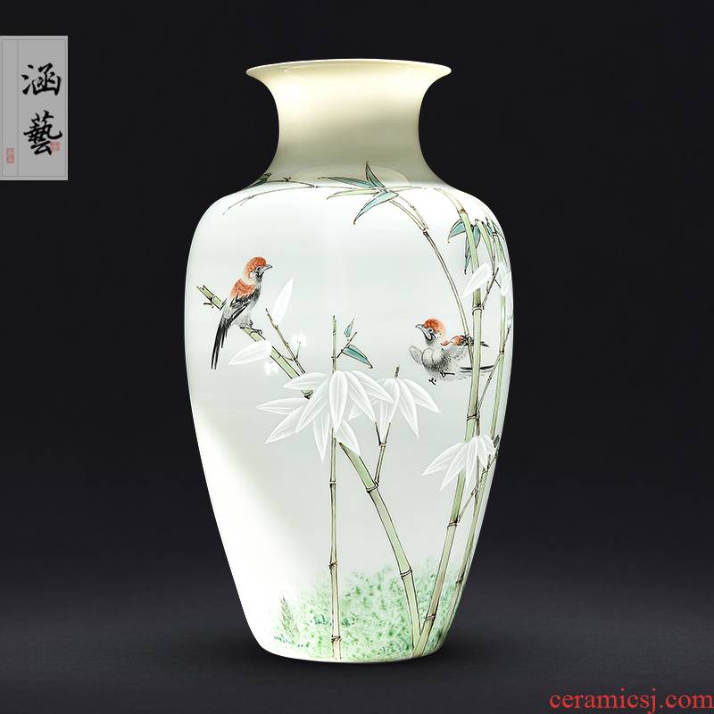 Jingdezhen ceramic knife clay hand - made vases, flower arranging Chinese style household living room TV cabinet decoration handicraft furnishing articles
